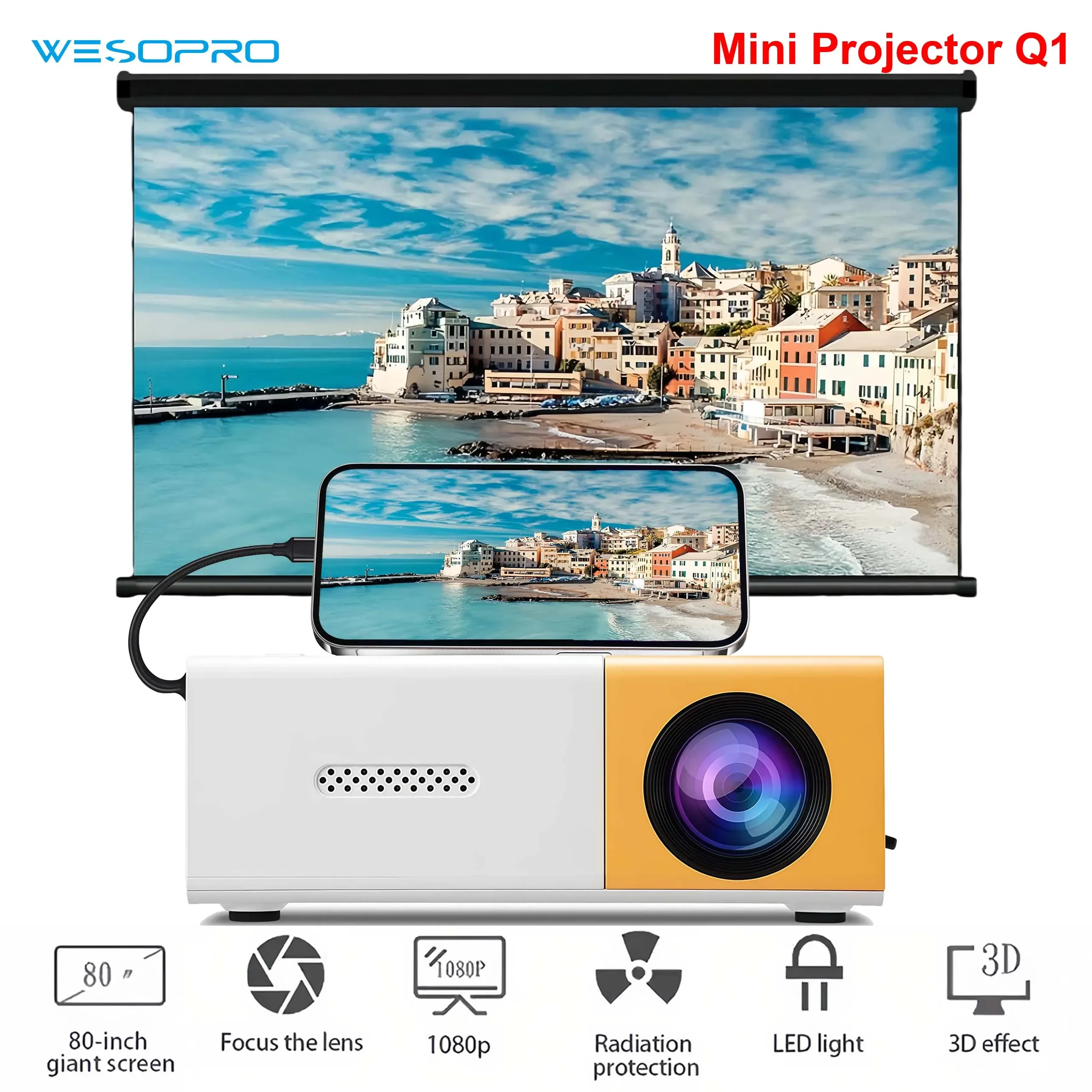 Kids Outdoor Movies - WESOPRO Mini Portable For Cartoon Outdoor