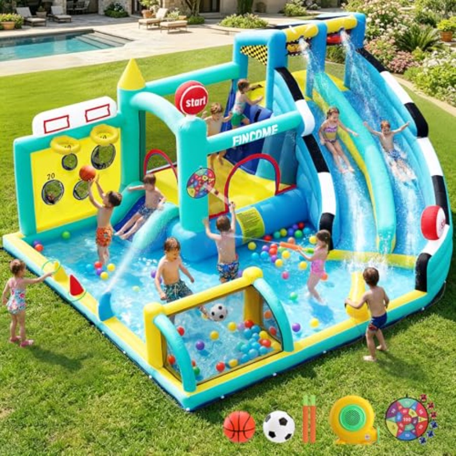 Kids Outdoor House With Slide - Outdoor indoor inflatable bounce house with