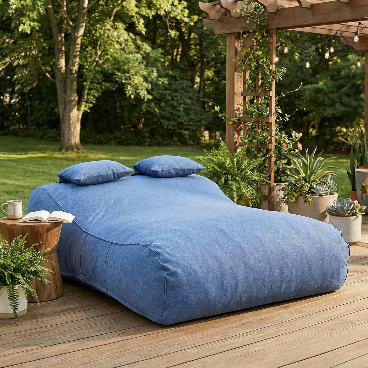 Kids Outdoor Bean Bag Chair - Two Seat Bean Bag Sofa For
