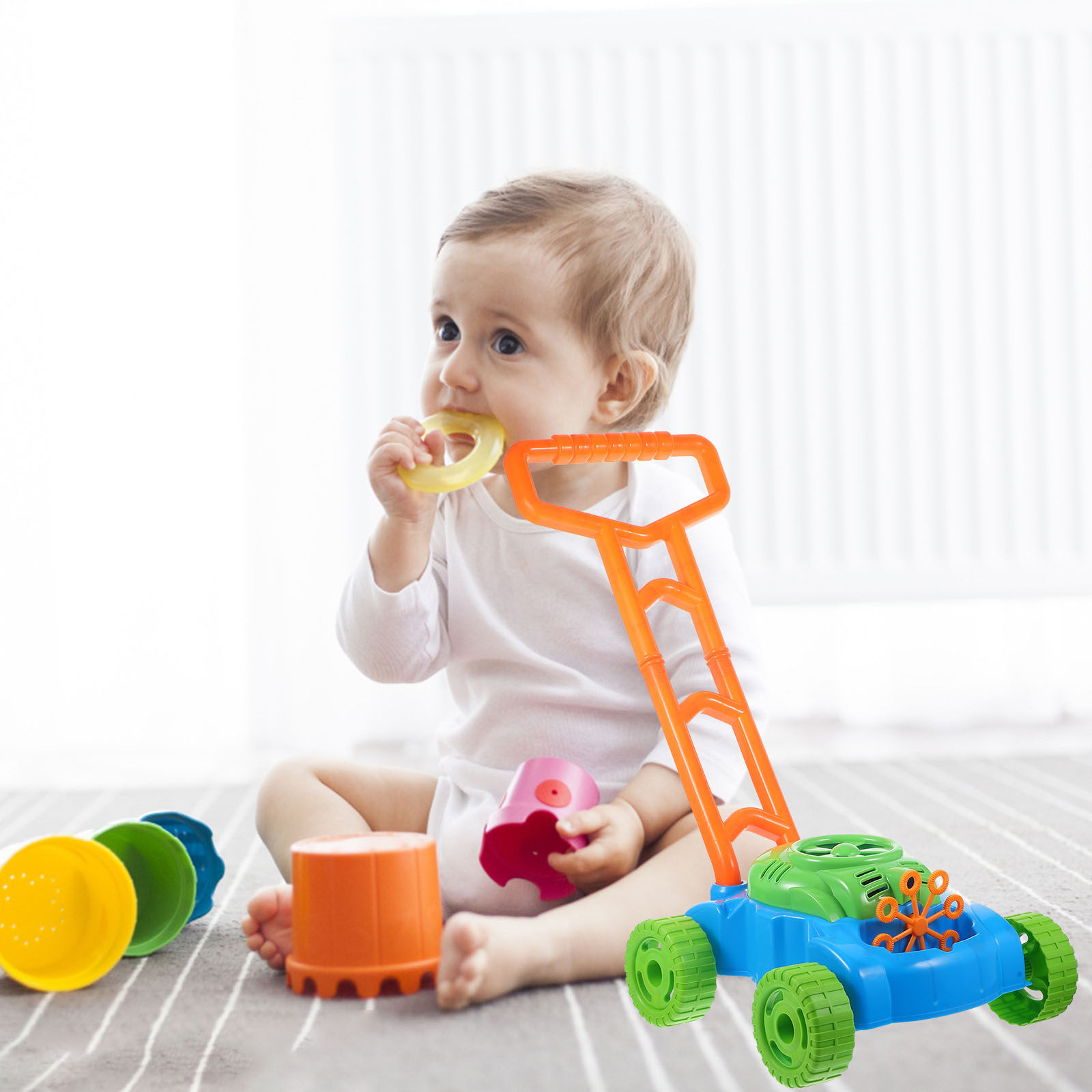 Kids Outdoor Lawn Mower - 1Pcs Bubble Mower Colorful Automatic Bubble
