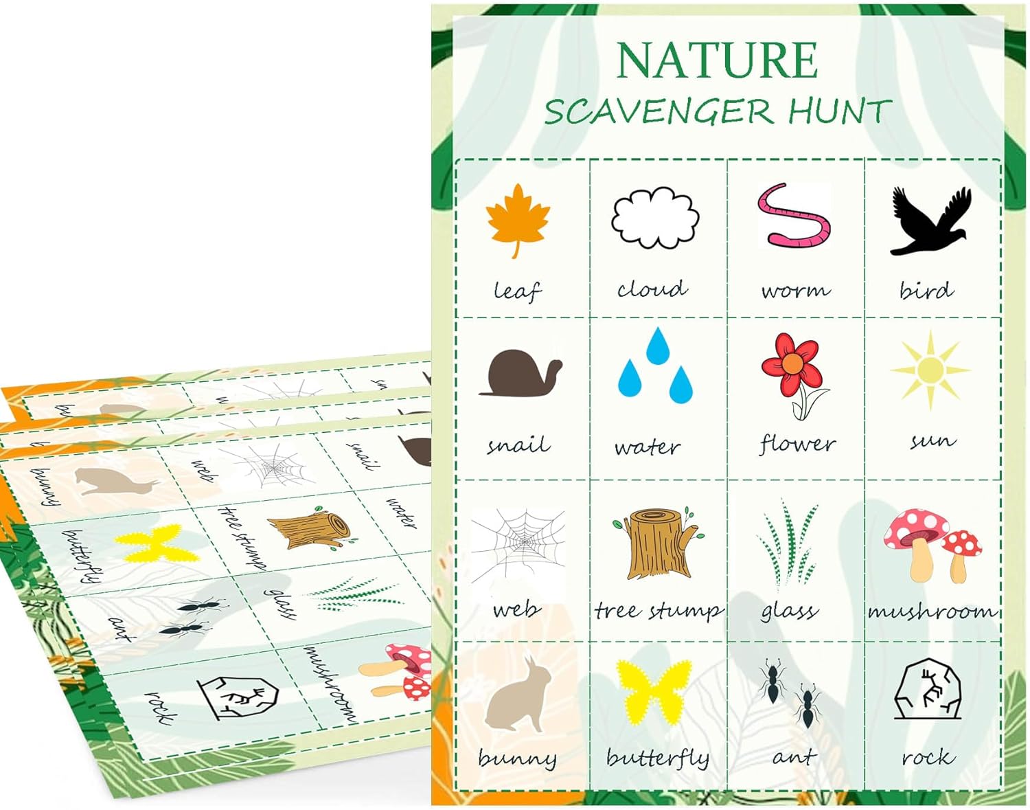 Kids Outdoor Scavenger Hunt - Nature Scavenger Hunt Cards Nature Party