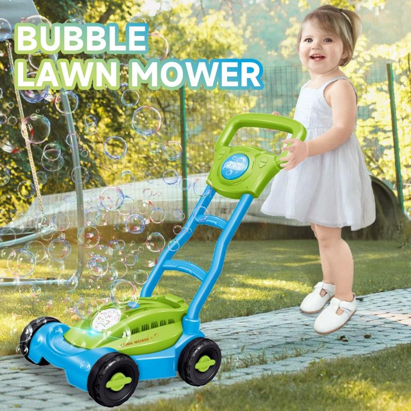 Kids Outdoor Lawn Mower - Cart Bubble Machine LAWN MOWER squirt