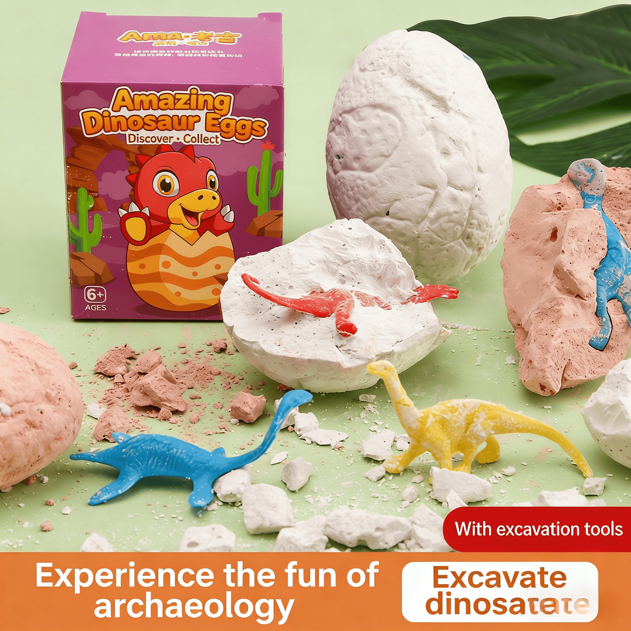 Kids Outdoor Digger - 1/3/5pcs Educational Dinosaur Dig Kit, Excavation