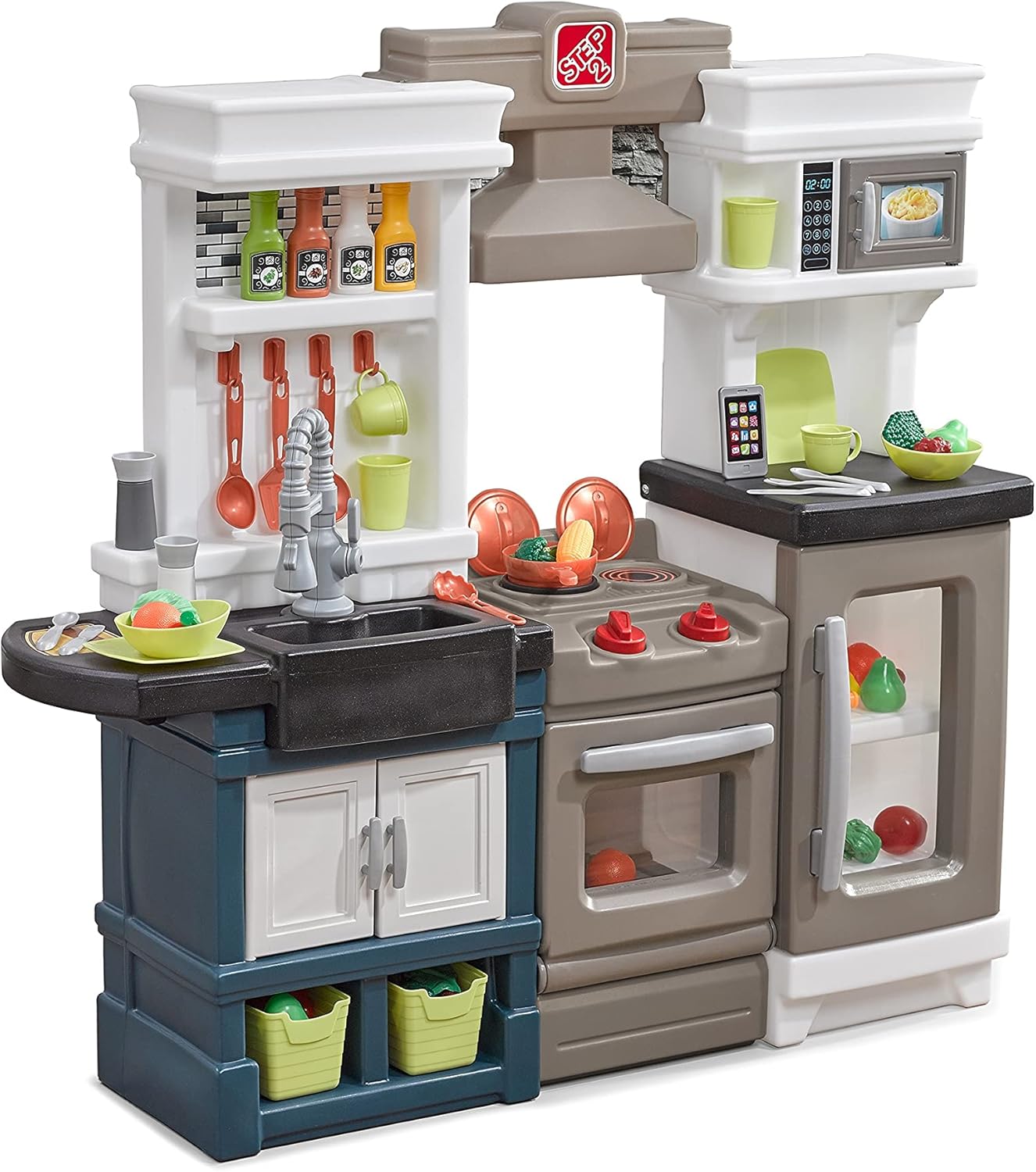 Kids Outdoor Kitchen Set - Modern Metro Kids Kitchen Playset, Indoor/Outdoor