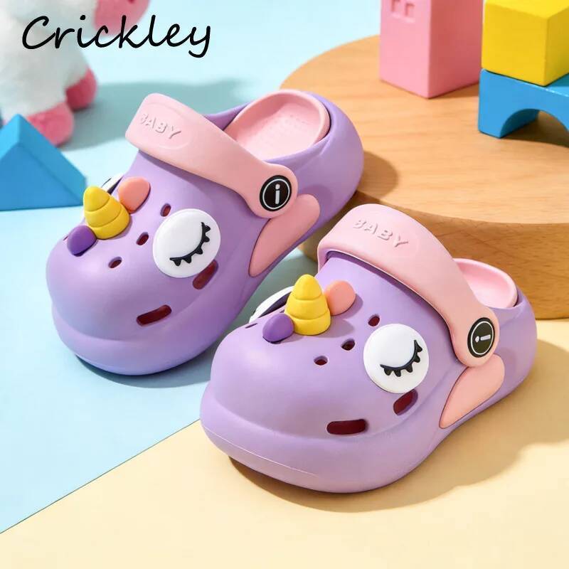 Kids Indoor Outdoor Slippers - Unicorn Children Slippers Summer EVA Soft