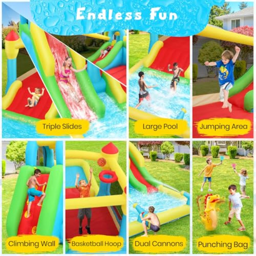 Outdoor/Indoor inflatable wate - Kids Outdoor House With Slide recensione e prezzo