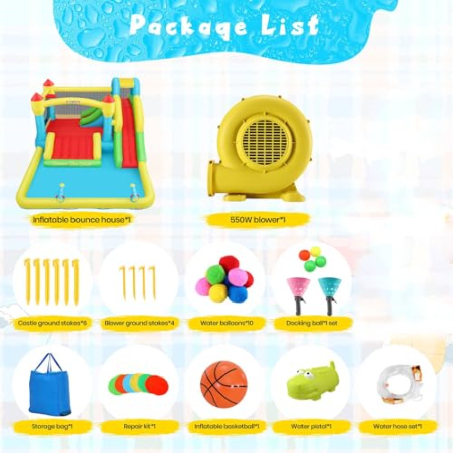 Outdoor/Indoor inflatable wate - Kids Outdoor House With Slide recensione e prezzo