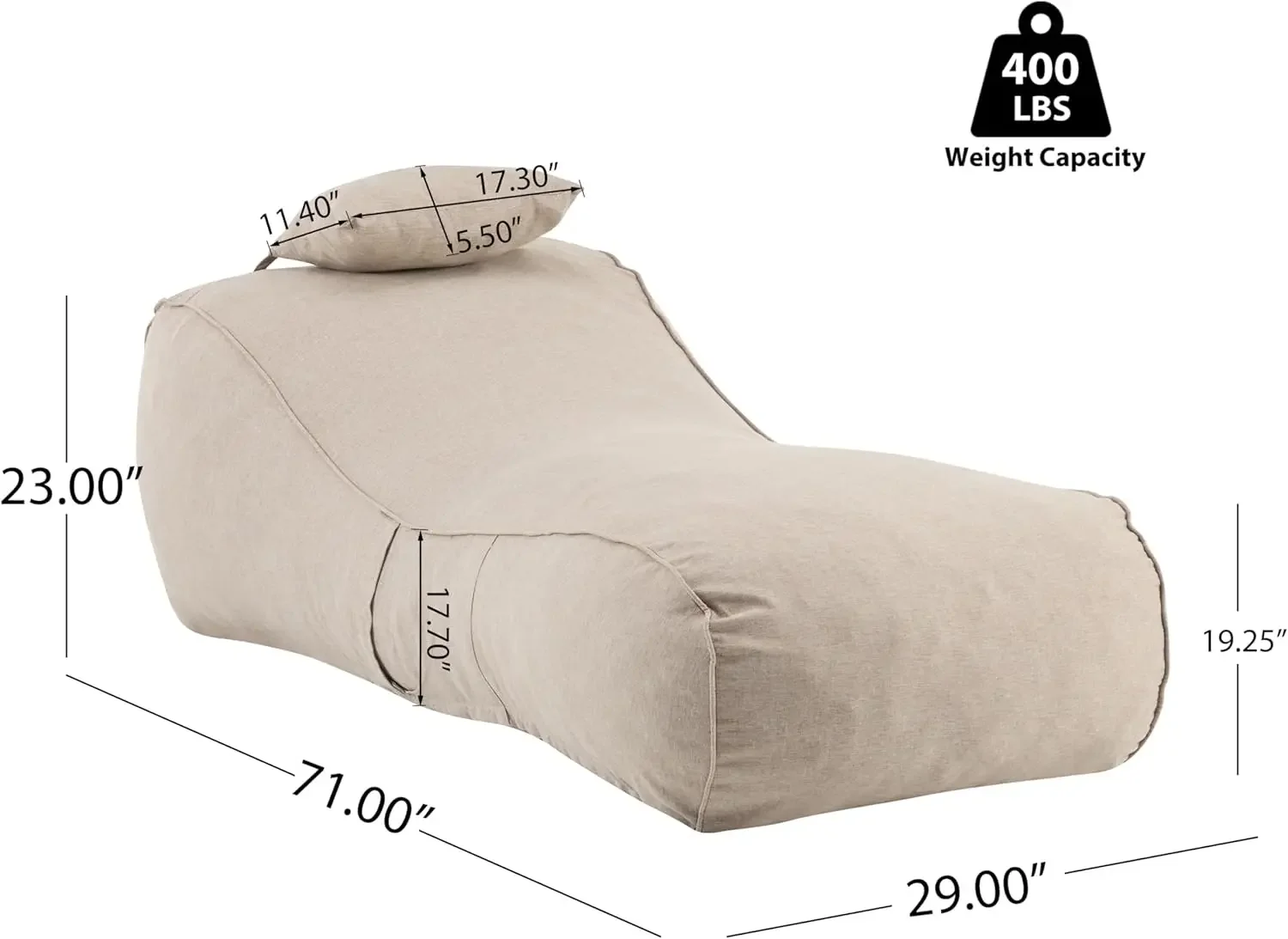 Morton Bean Bag Chair, Fabric  - Kids Outdoor Bean Bag Chair recensione e prezzo