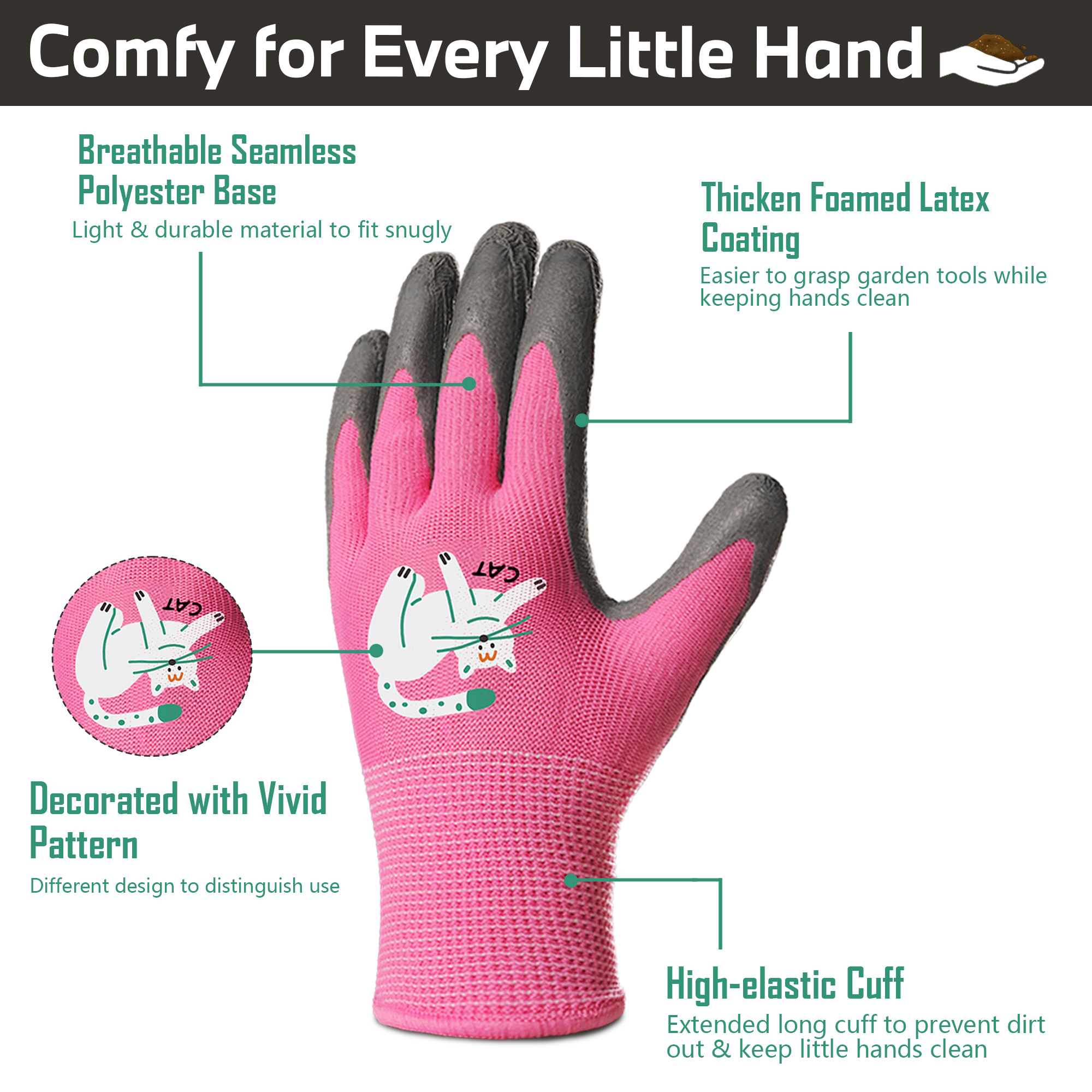4 Pairs Kids Gardening Gloves  - Kids Outdoor Gloves recensione e prezzo
