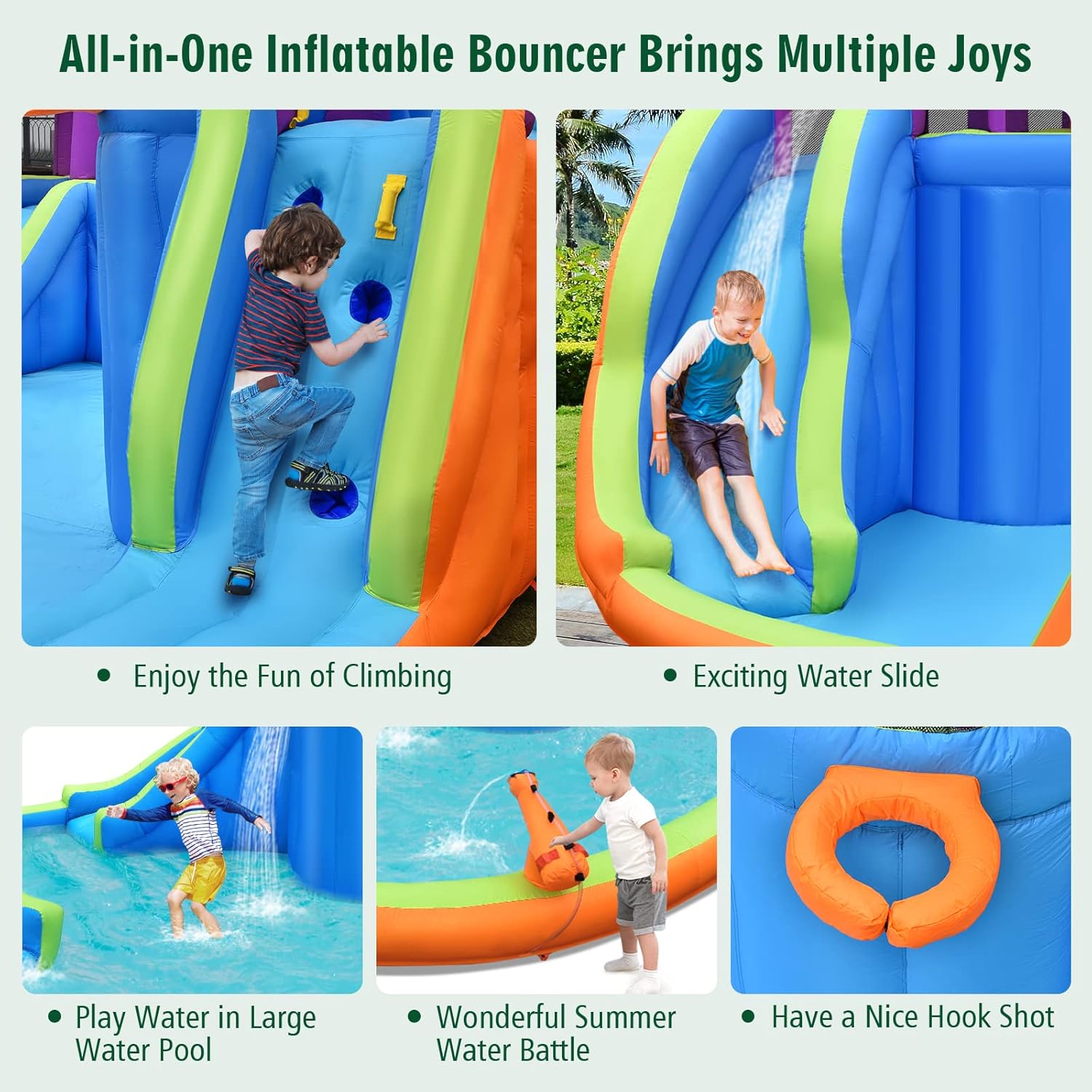 Inflatable Water Slide Park 75 - Kids Outdoor Water Park recensione e prezzo