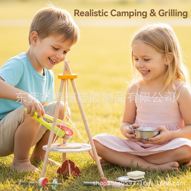 Wooden Outdoor Campfire BBQ Gr - Kids Outdoor Kitchen Set recensione e prezzo