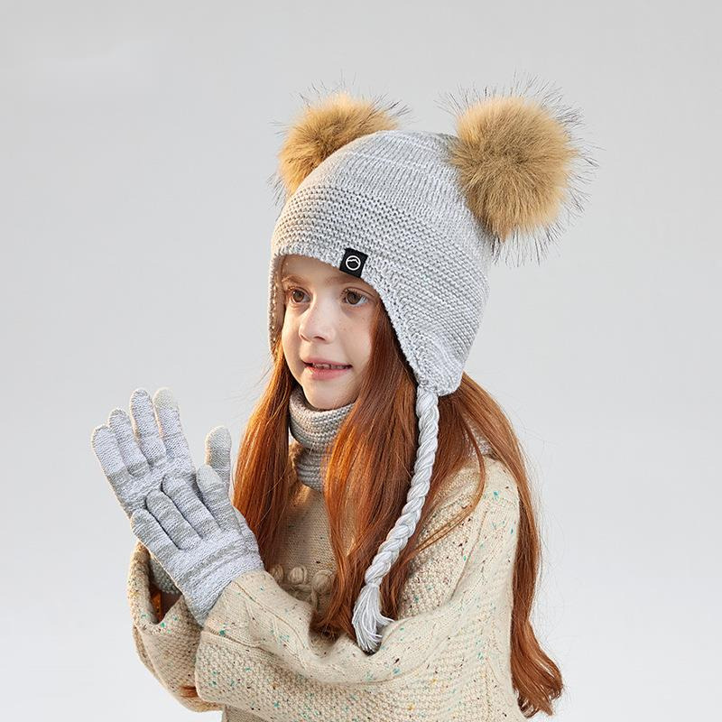 Winter Pom Pom Children Hats S - Kids Outdoor Gloves recensione e prezzo