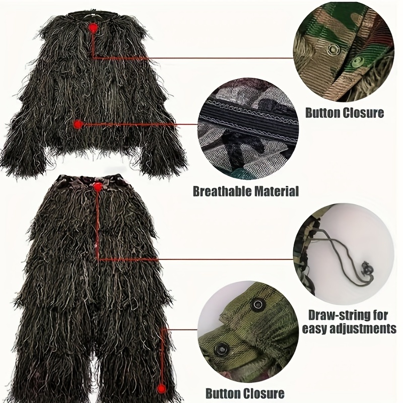 5-in-1 Camouflage Ghillie Suit - Kids Outdoor Clothing recensione e prezzo