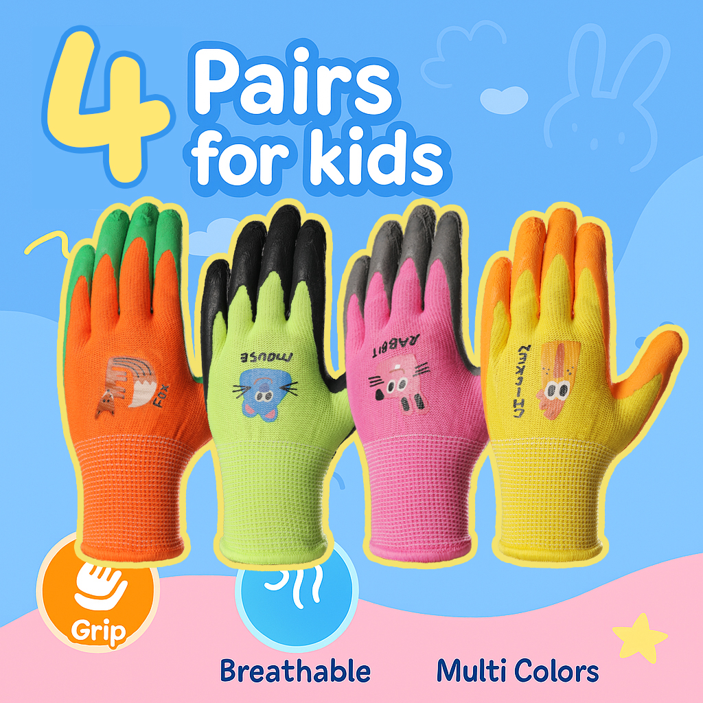 4 Pairs Kids' Gloves Latex Glo - Kids Outdoor Gloves recensione e prezzo