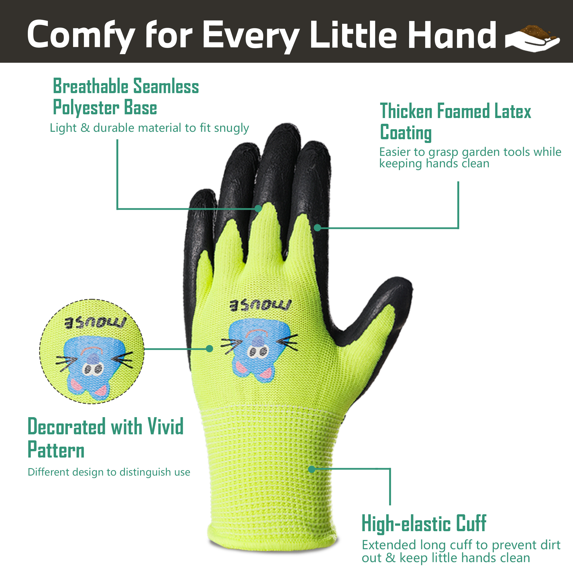 4 Pairs Kids' Gloves Latex Glo - Kids Outdoor Gloves recensione e prezzo