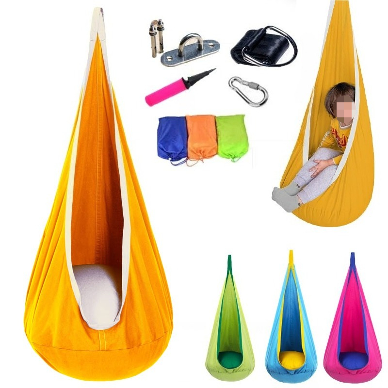 1Pc Kids Pod Swing Seat Cotton - Kids Yellow Outdoor Chair recensione e prezzo