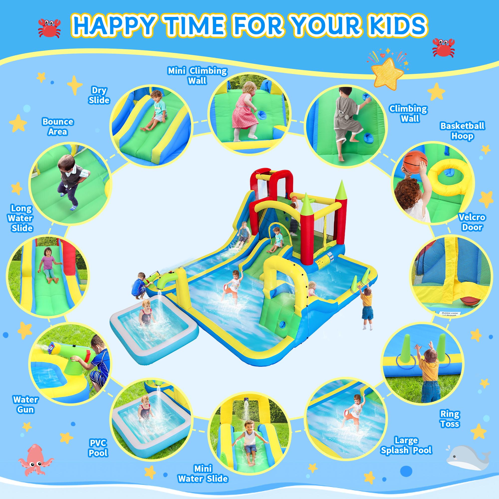 11-in-1 Inflatable Water Slide - Kids Outdoor Water Park recensione e prezzo