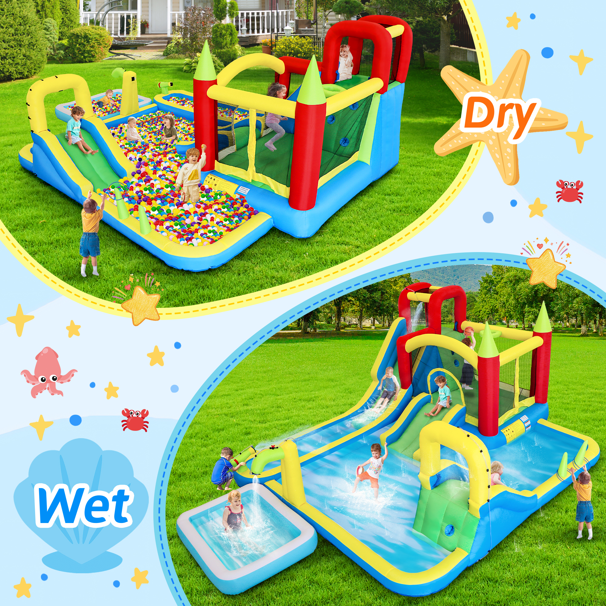 11-in-1 Inflatable Water Slide - Kids Outdoor Water Park recensione e prezzo