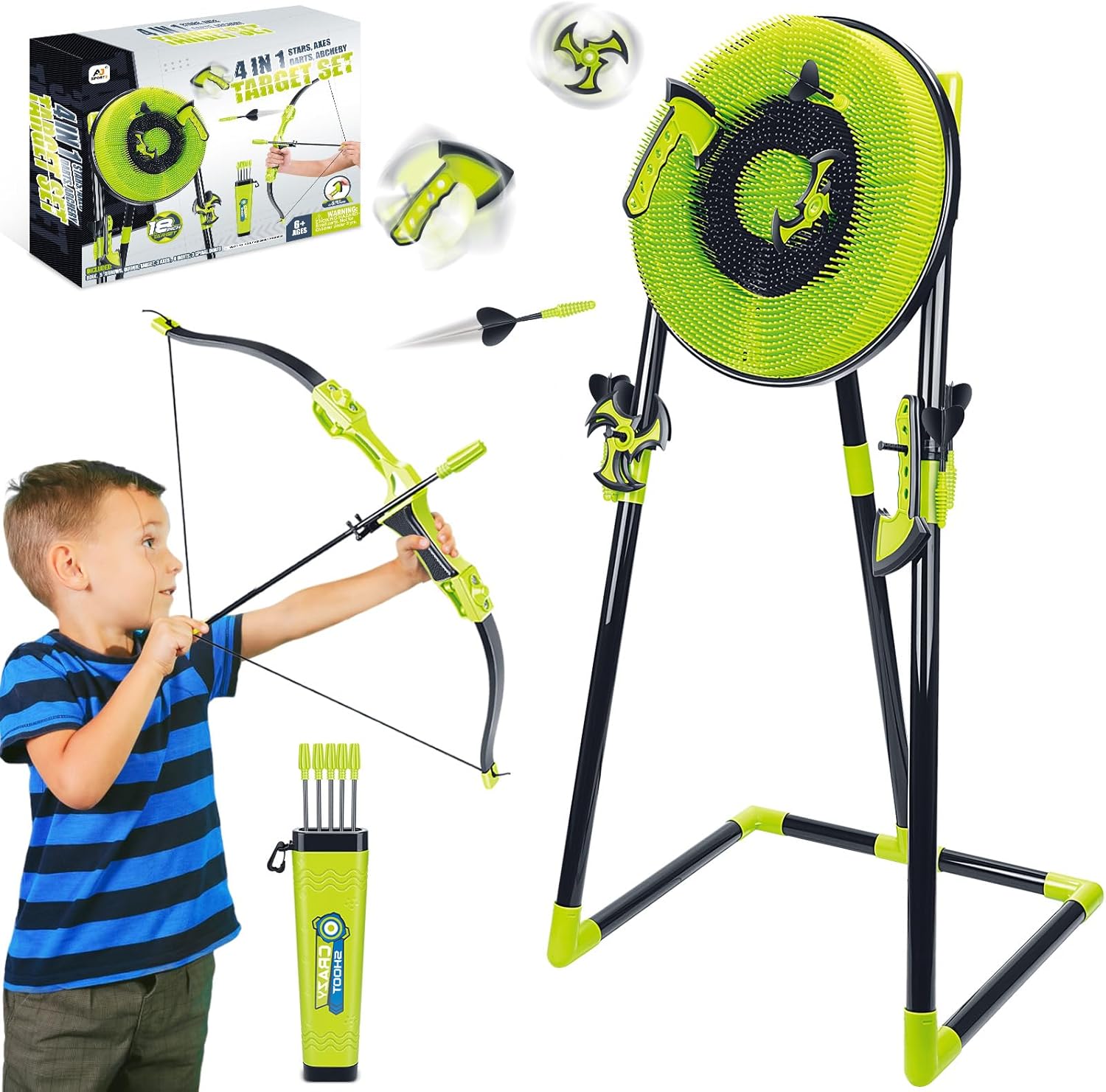 4 in 1 Axe Throwing Target Set - Kids Outdoor Ninja Set recensione e prezzo