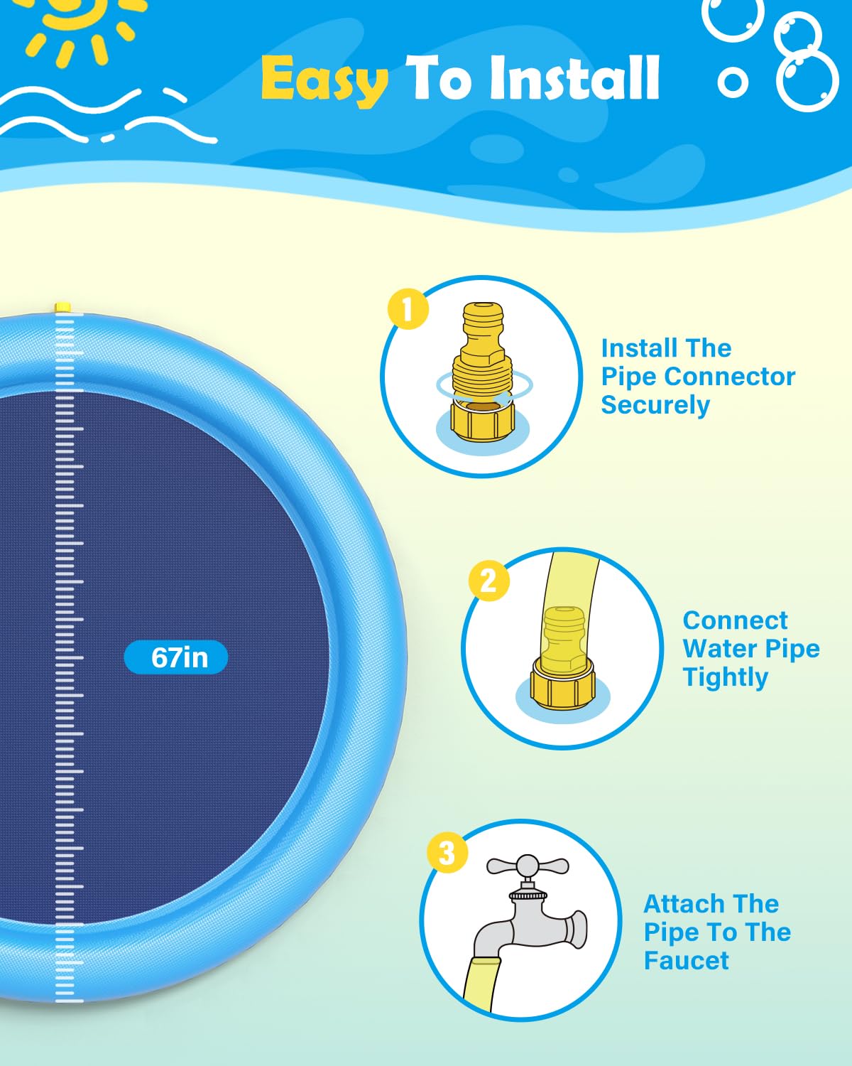 Dog Splash Pad Thick Sprinkler - Kids Outdoor Clubhouse recensione e prezzo