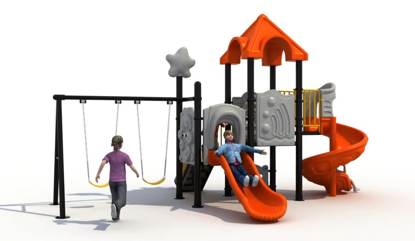 Outdoor Steel Plastic Swing Se - Kids Outdoor Swing Set With Slide recensione e prezzo