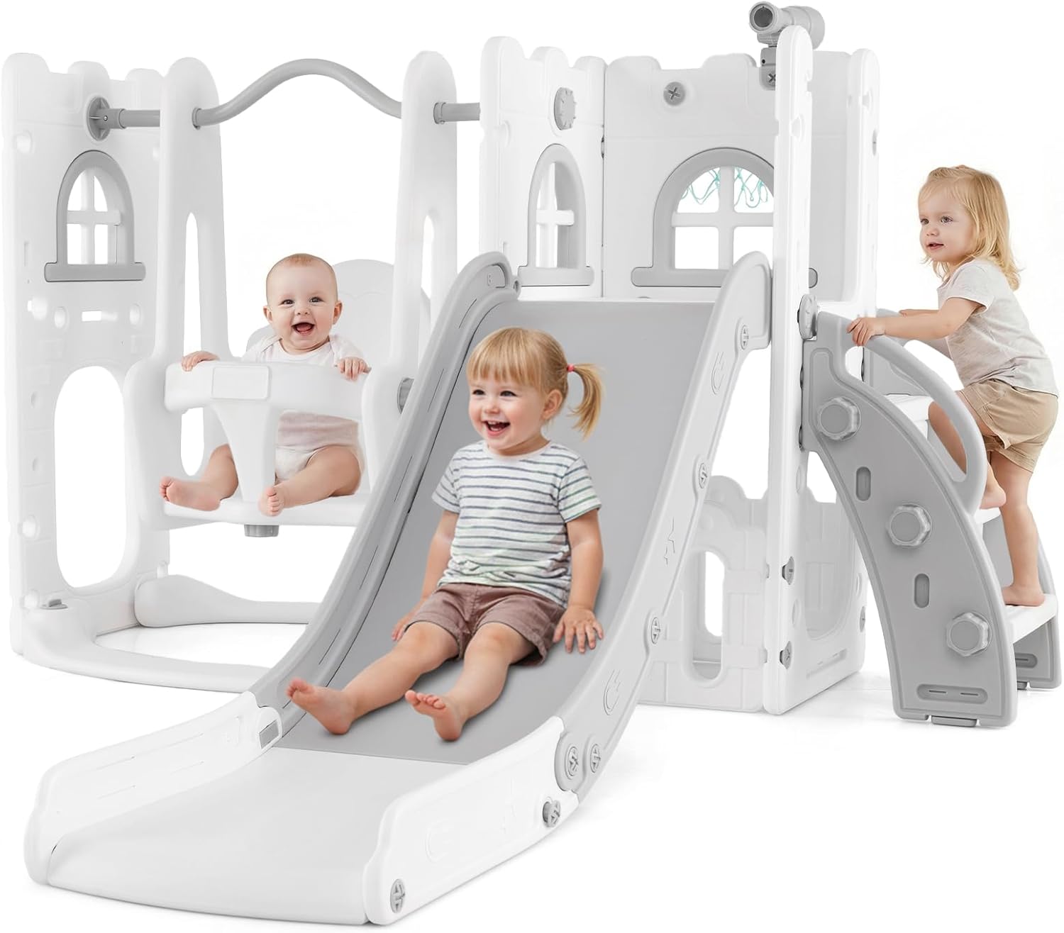 Toddler Slide and Swing Set, 7 - Kids Outdoor Swing Set With Slide recensione e prezzo