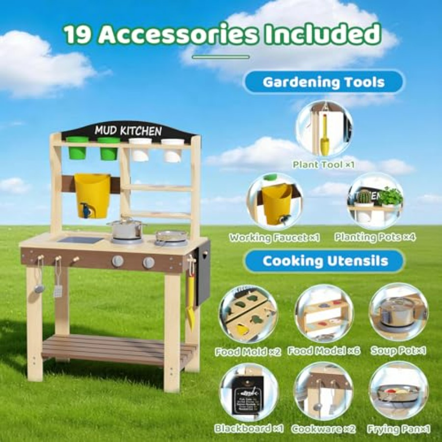 Outdoor mud kitchen for kids:  - Kids Outdoor Kitchen Set recensione e prezzo