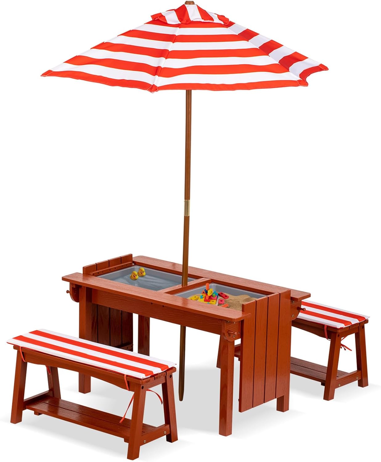 Kids Picnic Table with Umbrell - Kids Outdoor Bench With Umbrella recensione e prezzo