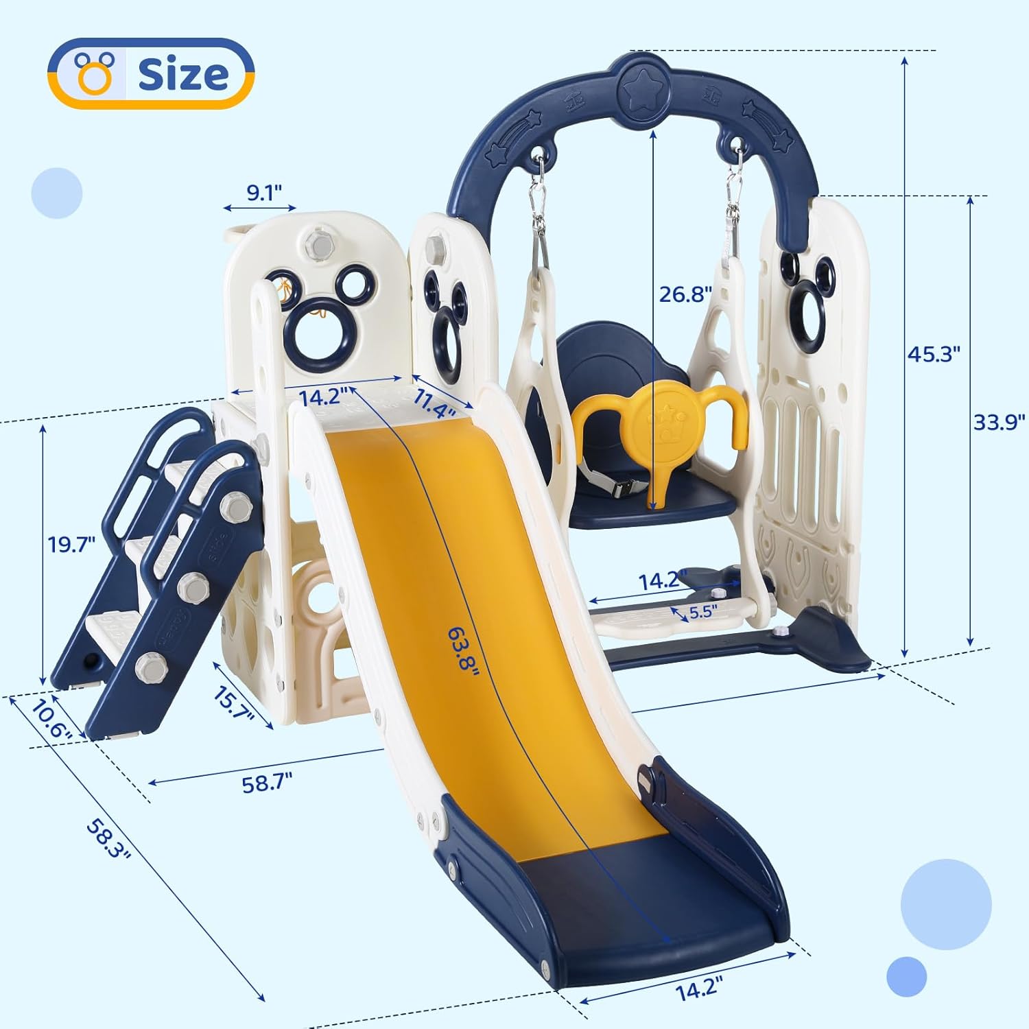 Swing Slide for Kids, 6 in 1 S - Kids Outdoor Swing Set With Slide recensione e prezzo