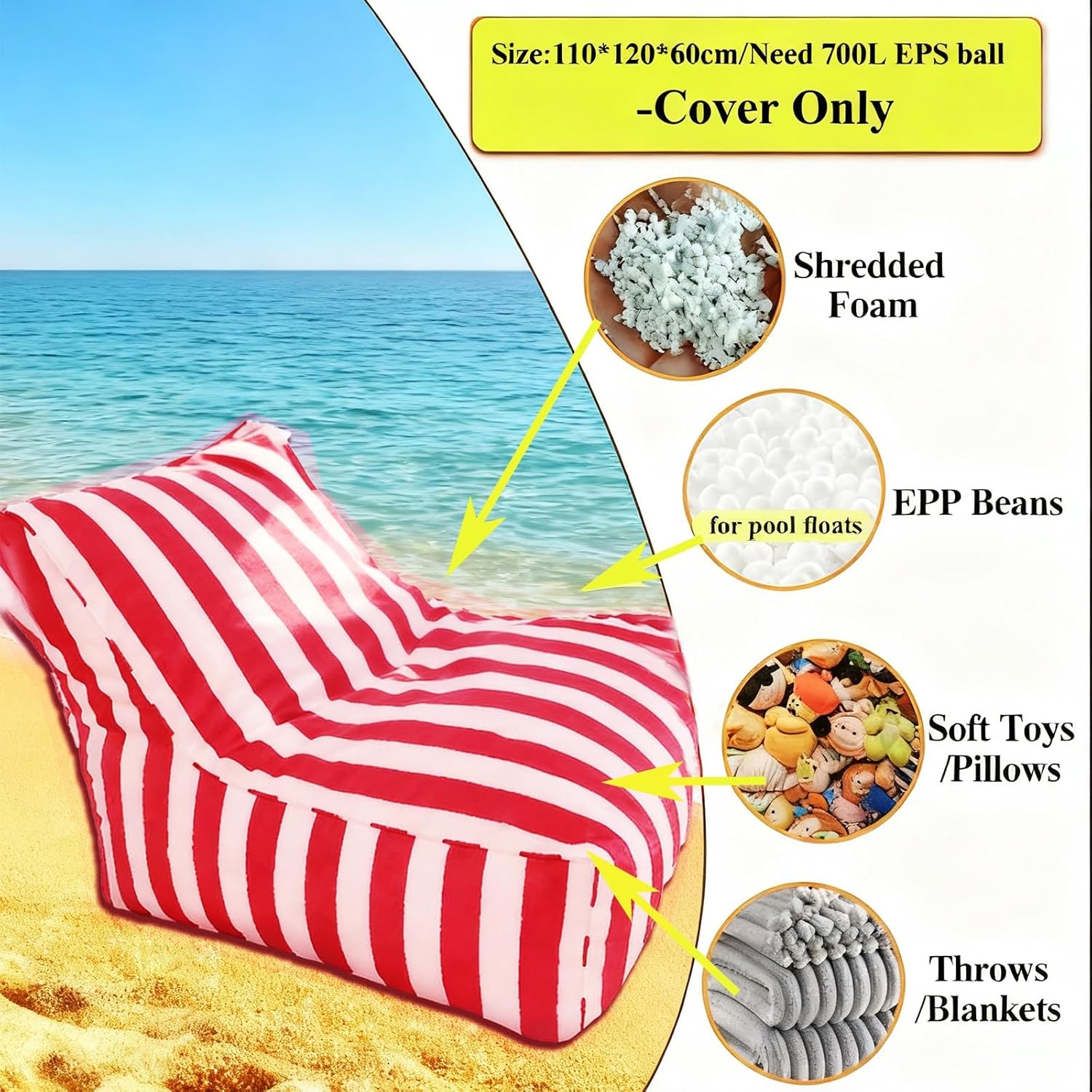 Waterproof Floating Bean Bag C - Kids Outdoor Bean Bag Chair recensione e prezzo