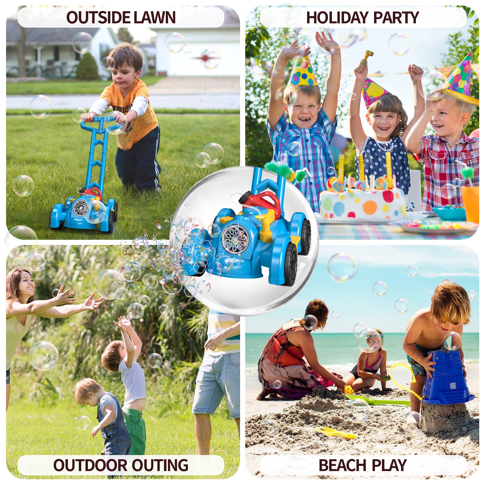 Trolley Bubble Machine Gun Car - Kids Outdoor Lawn Mower recensione e prezzo