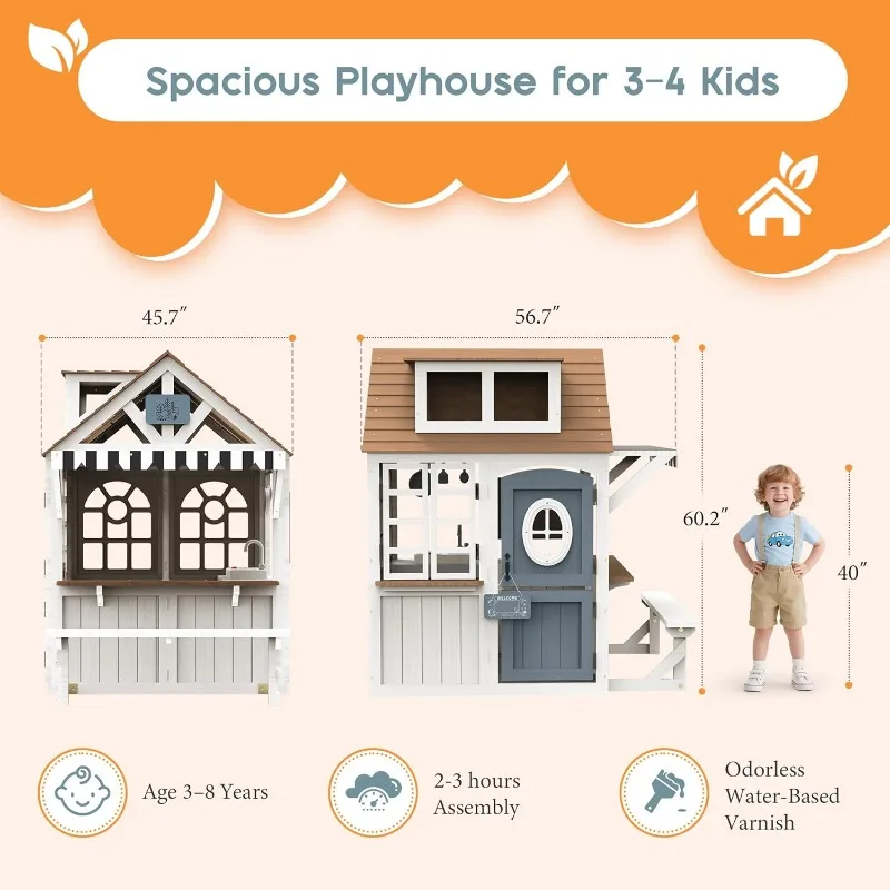 Albott Kids Outdoor Wooden Pla - Kids Outdoor Kitchen Set recensione e prezzo