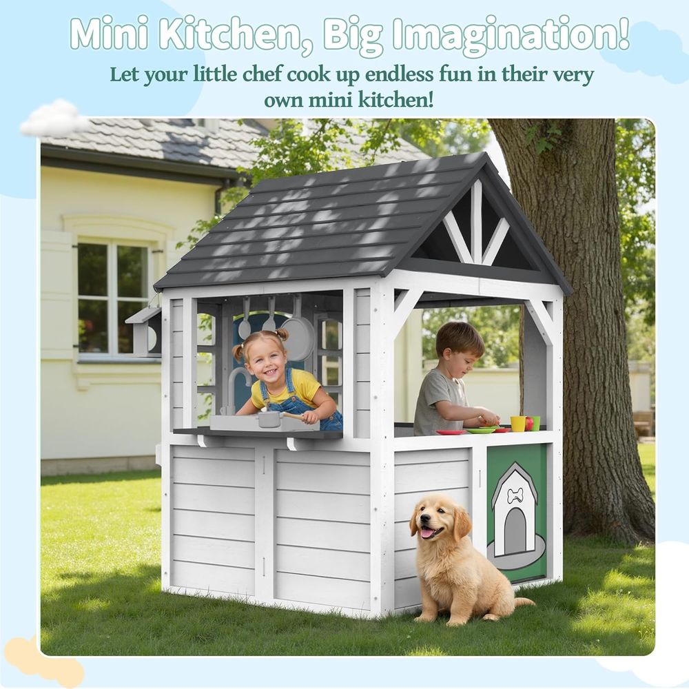 White Cedar Kids Playhouse: In - Kids Outdoor Kitchen Set recensione e prezzo