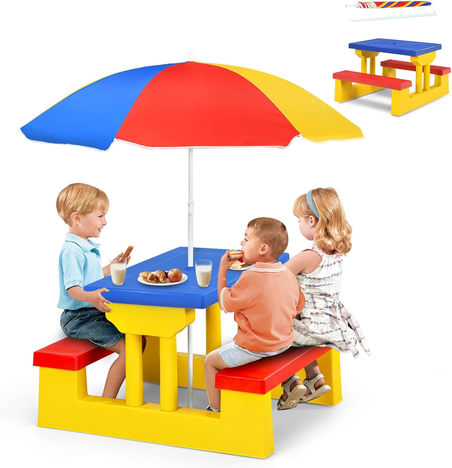 ARMILE Kids Picnic Table, Kids - Kids Outdoor Bench With Umbrella recensione e prezzo