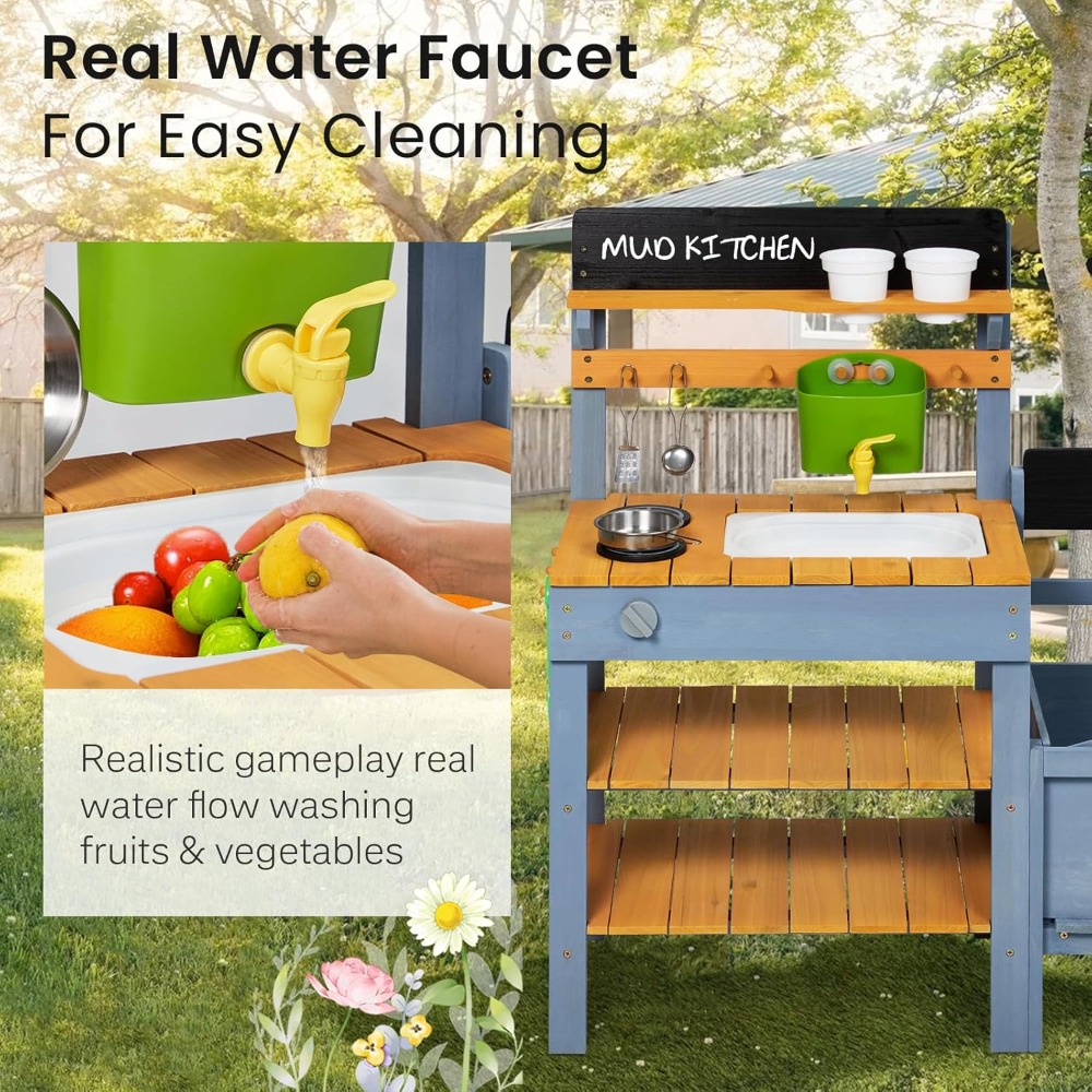 US Shipping Mud Kitchen for Ki - Kids Outdoor Kitchen Set recensione e prezzo