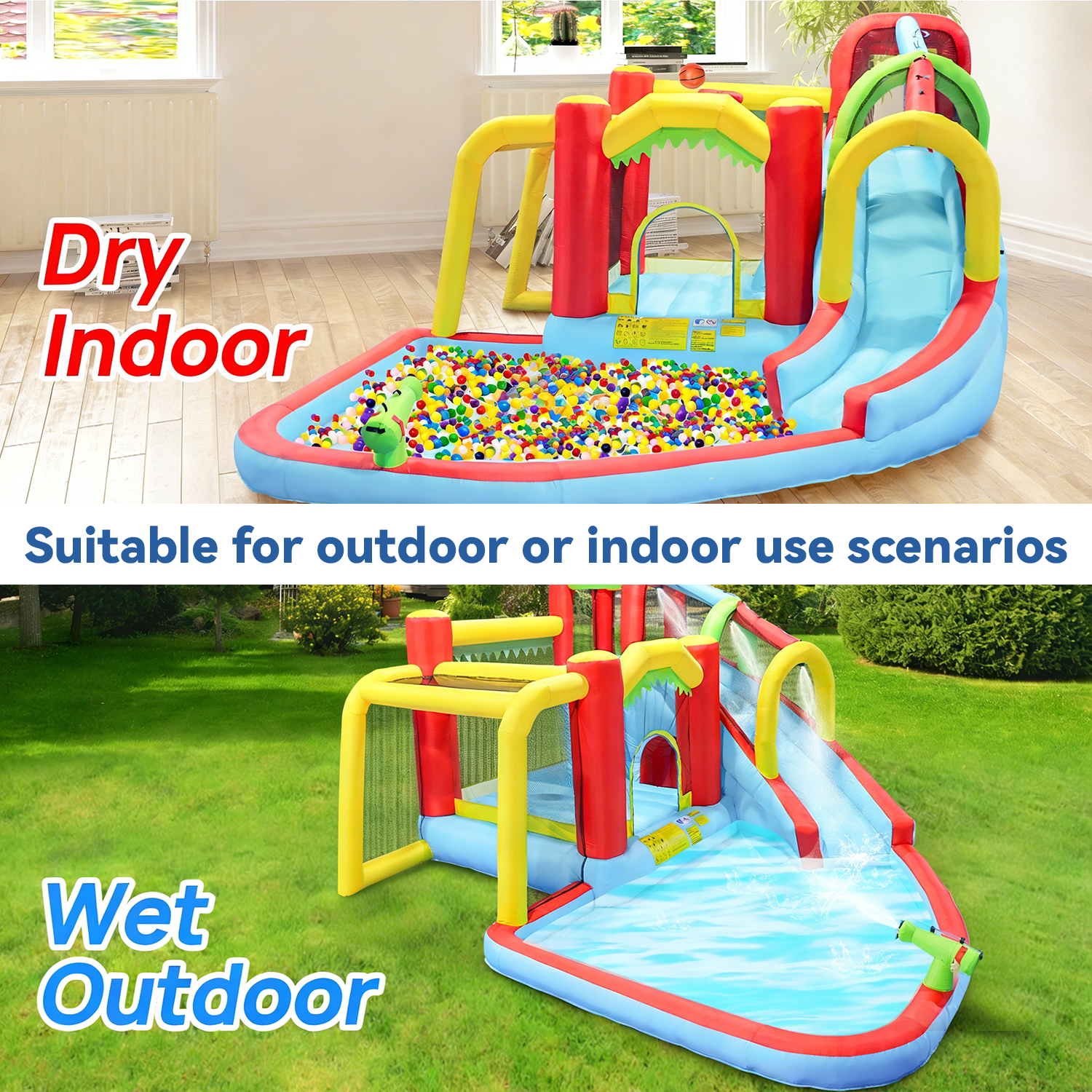 7in1 Inflatable Water Slide Pa - Kids Outdoor House With Slide recensione e prezzo