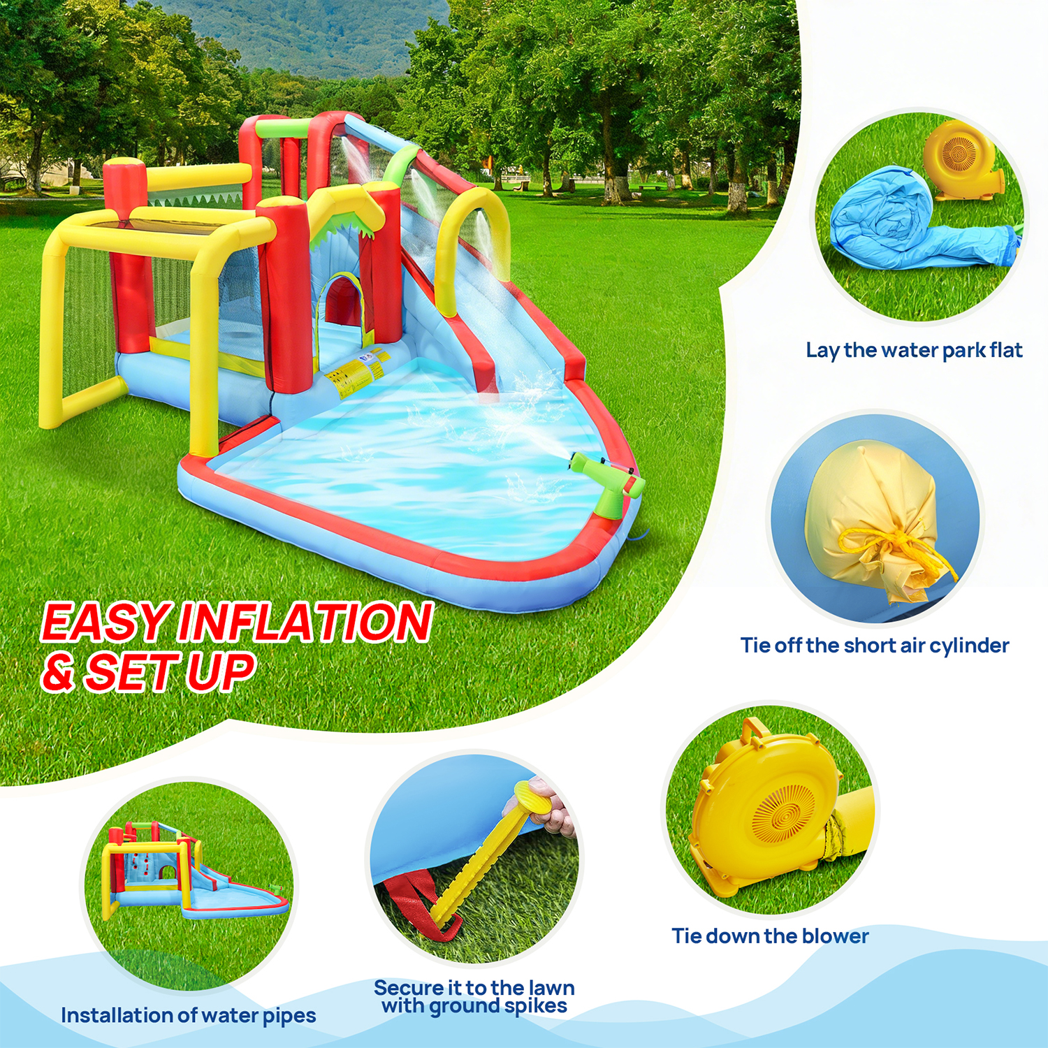 7in1 Inflatable Water Slide Pa - Kids Outdoor House With Slide recensione e prezzo