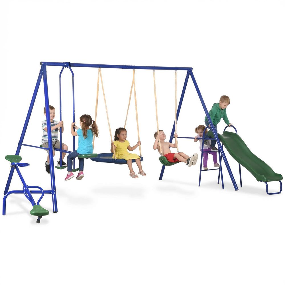 Swing Set for Backyard, 5 in 1 - Kids Outdoor Swing Set With Slide recensione e prezzo