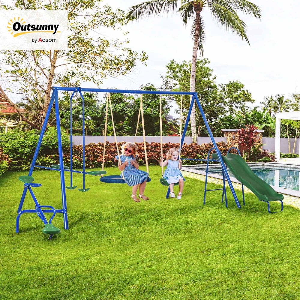 Swing Set for Backyard, 5 in 1 - Kids Outdoor Swing Set With Slide recensione e prezzo