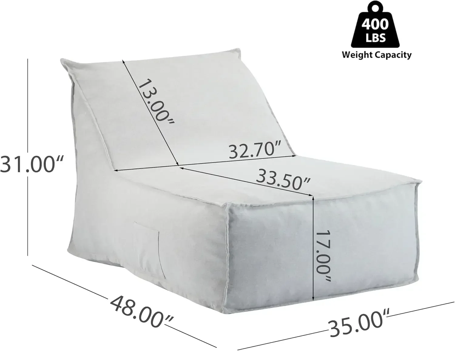 Venny Bean Bag Chair, Fabric B - Kids Outdoor Bean Bag Chair recensione e prezzo