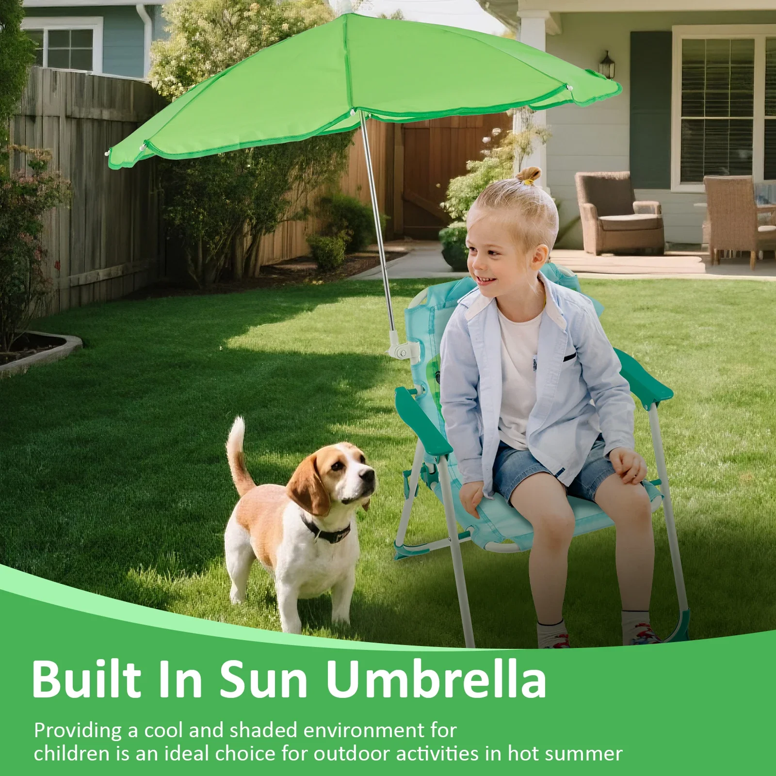 Kids Folding Beach Chair With  - Kids Outdoor Bean Bag Chair recensione e prezzo