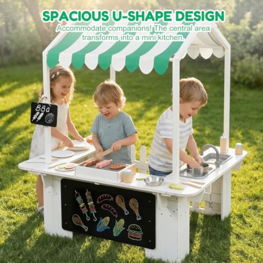 Outdoor playhouse for kids, wh - Kids Outdoor Kitchen Set recensione e prezzo
