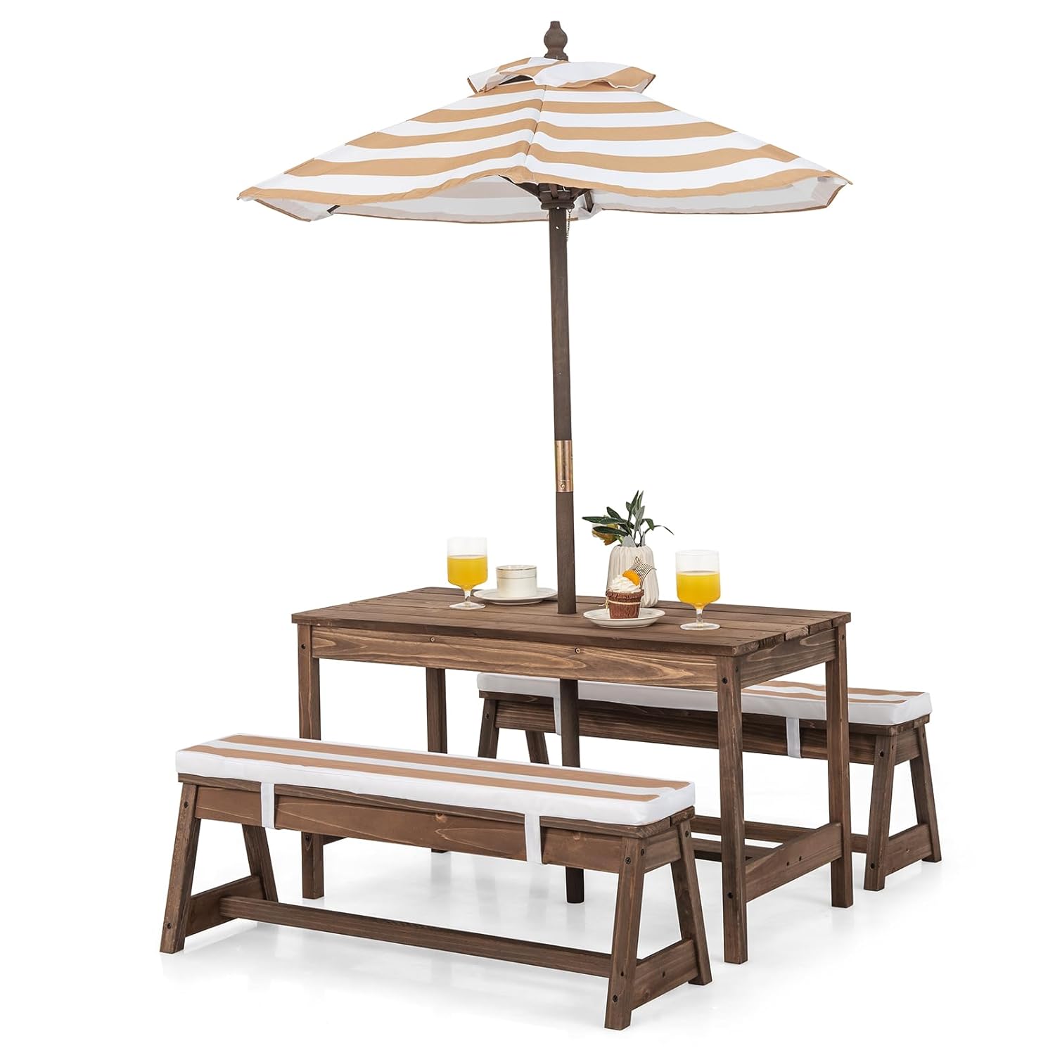 Kids Picnic Table, Outdoor Woo - Kids Outdoor Bench With Umbrella recensione e prezzo