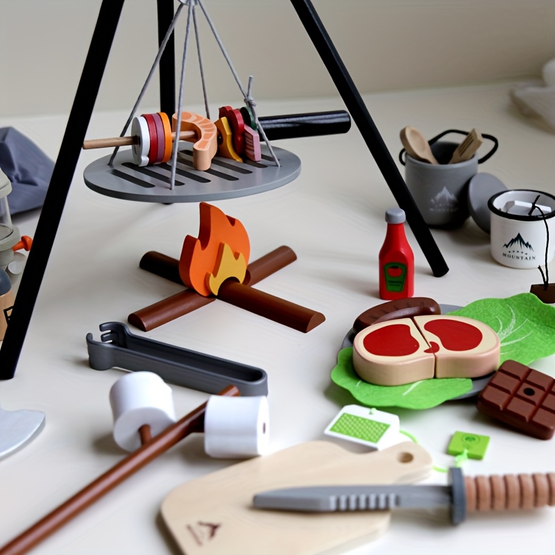 Kids Wooden Camping Toys Set w - Kids Outdoor Kitchen Set recensione e prezzo