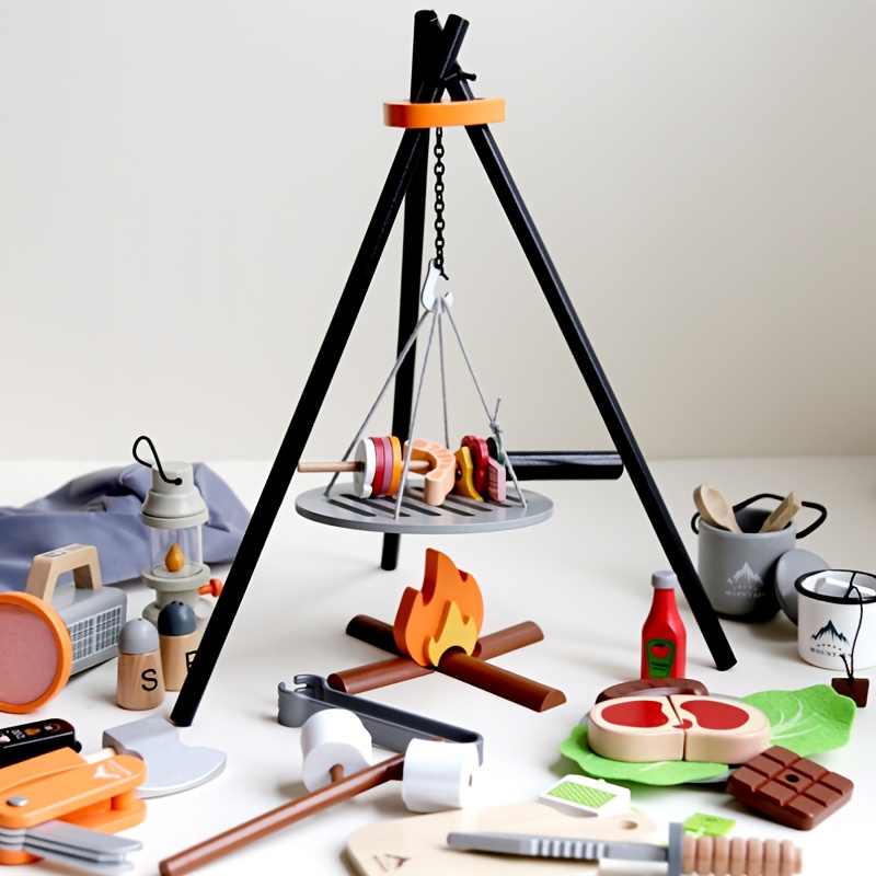 Kids Wooden Camping Toys Set w - Kids Outdoor Kitchen Set recensione e prezzo