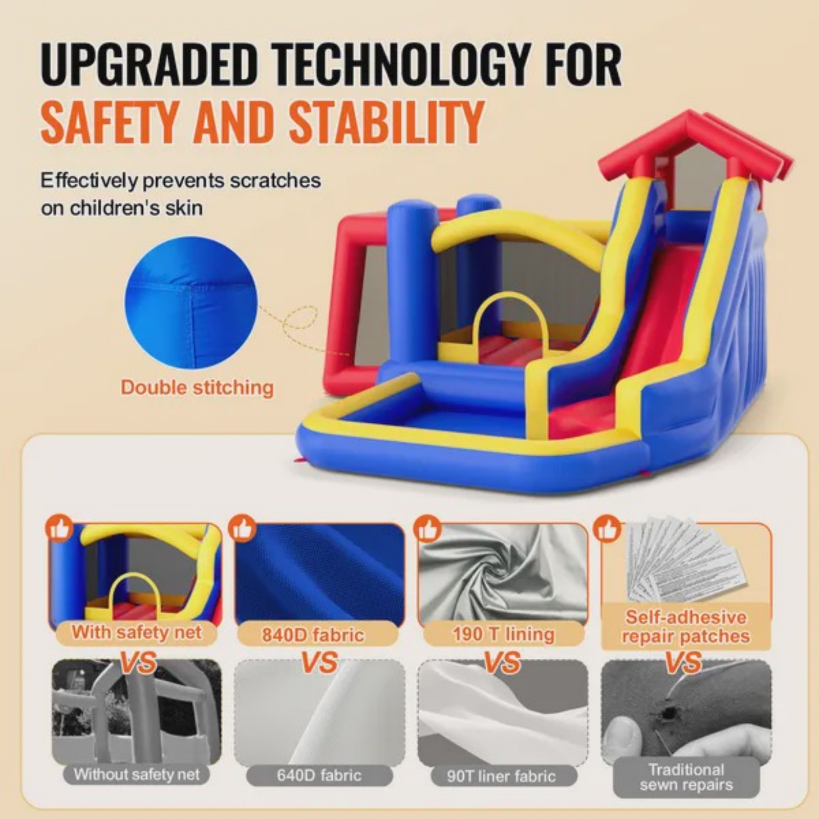Inflatable Bounce House Outdoo - Kids Outdoor House With Slide recensione e prezzo