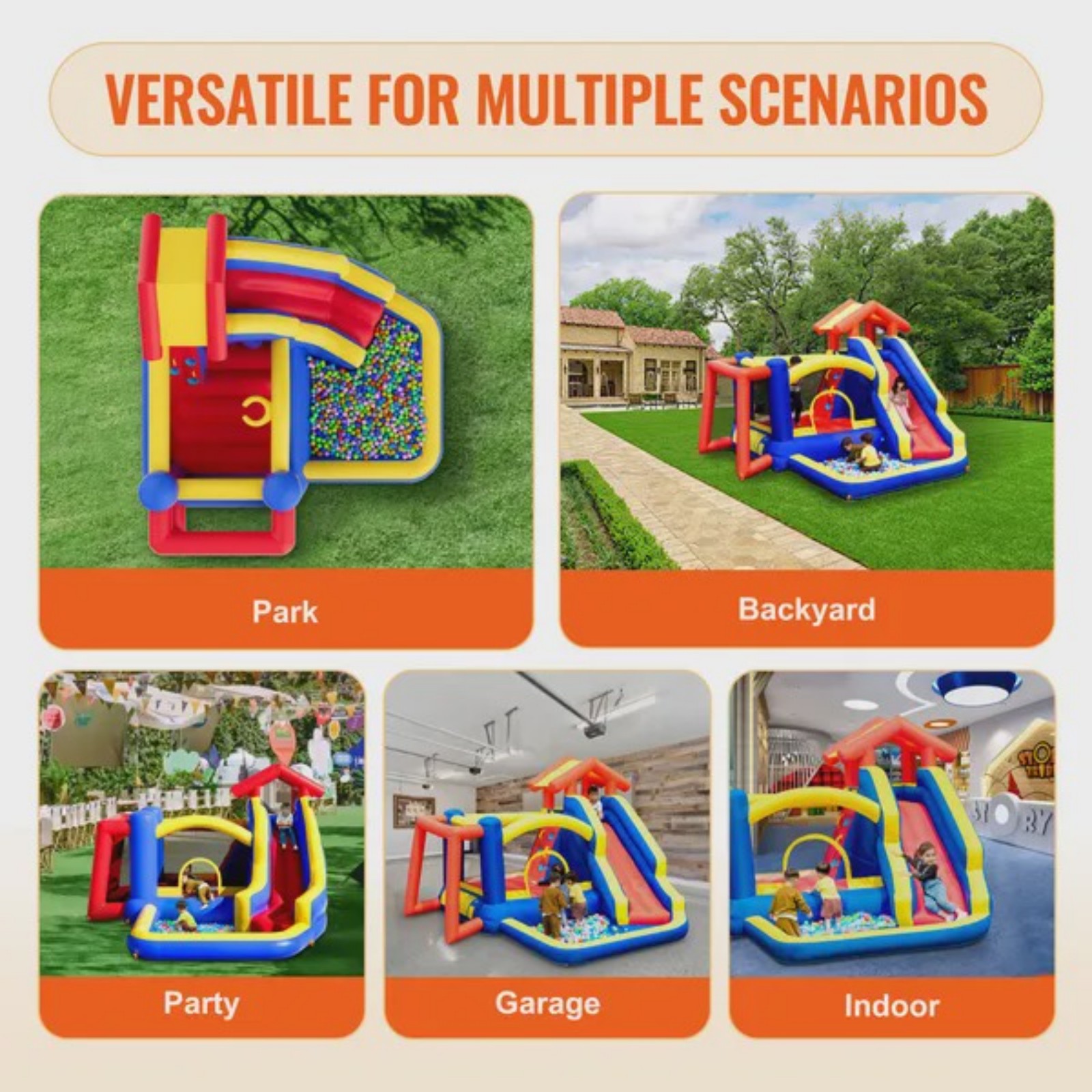 Inflatable Bounce House Outdoo - Kids Outdoor House With Slide recensione e prezzo
