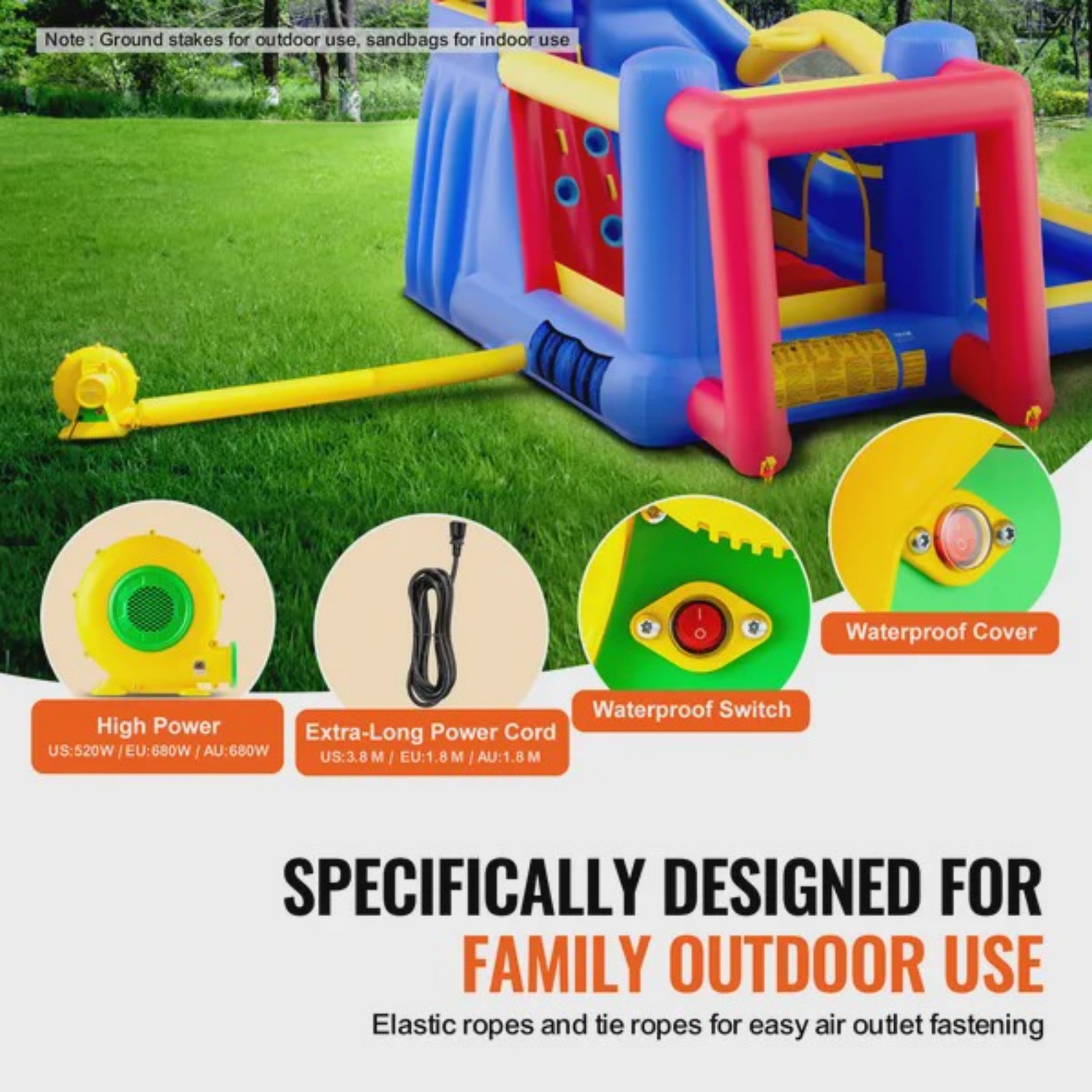 Inflatable Bounce House Outdoo - Kids Outdoor House With Slide recensione e prezzo