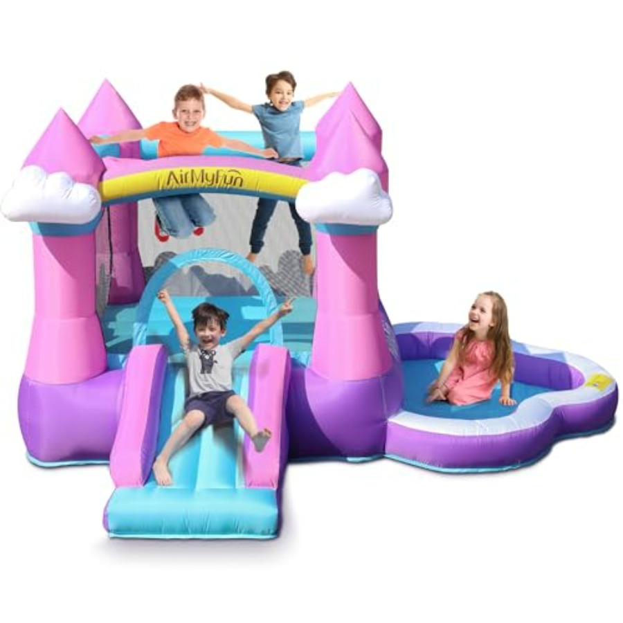 Pink inflatable bounce house f - Kids Outdoor House With Slide recensione e prezzo