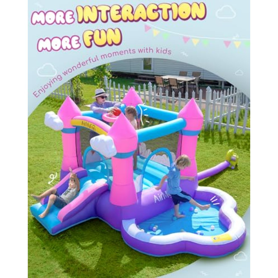 Pink inflatable bounce house f - Kids Outdoor House With Slide recensione e prezzo